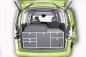 Preview: VanEssa Schlafsystem zur Kueche Einzelbett VW Caddy 5 Ford Tourneo Connect 3 Heckansicht