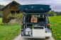 Preview: Side view of VanEssa rear pull-out Riva with sleeping system in Volkswagen van