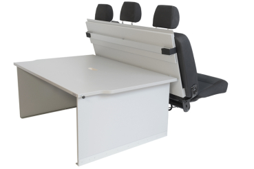 VanEssa sleeping system with three-seater bench seat in the VW T5/T6/T6.1 Transporter with raised three-seater bench seat