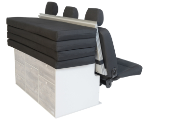 Sleeping system in addition to kitchen - Vivaro B / Trafic III / NV300 and Primastar / Talento short wheelbase - with 3 seater bench