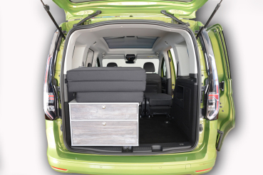 Single bed with drawer module in VW Caddy Maxi 5 Ford Grand Tourneo Connect 3