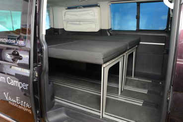 VanEssa sleeping system for split kitchen in Mercedes V-Class double bed