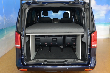 VanEssa van sleeping system in the Mercedes V-Class rear view