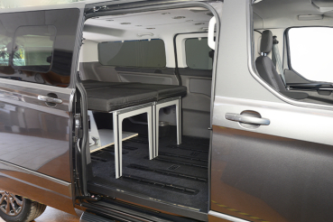 VanEssa Arco system in the Ford with extension to double bed
