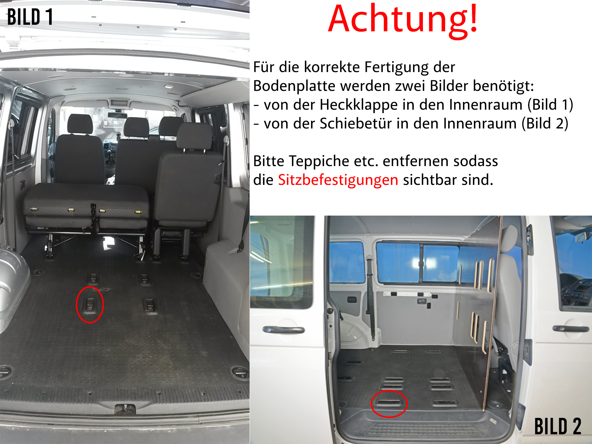 VanEssa Fahrzeug-Bodenplatte für VW T5, T6, T6.1 Transporter