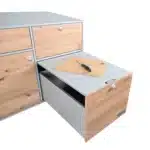 Extendable table silver with cutting board