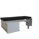 VanEssa sleeping system removed to the rear kitchen on the right