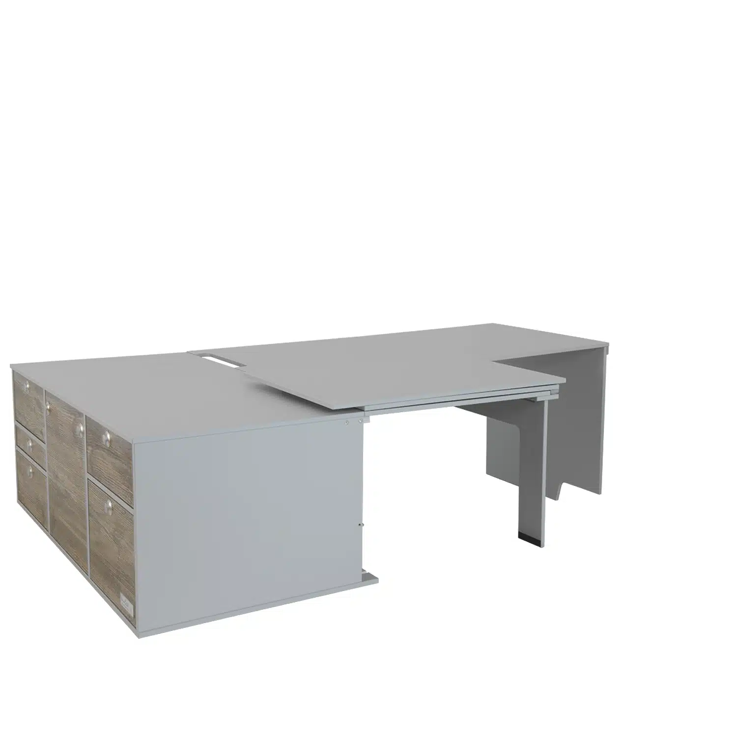 VanEssa sleeping system for rear kitchen without mattress removed on the right