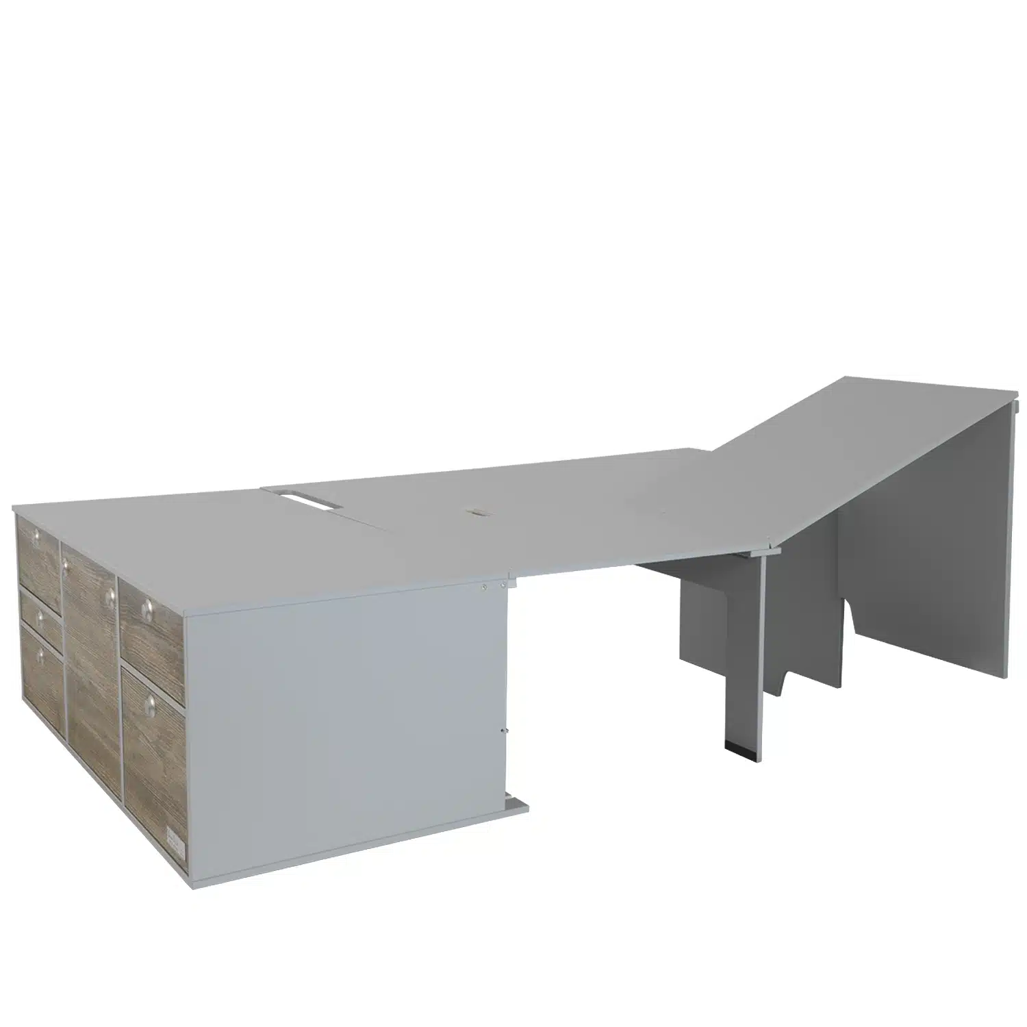 VanEssa sleeping system for rear kitchen without mattress raised on the right