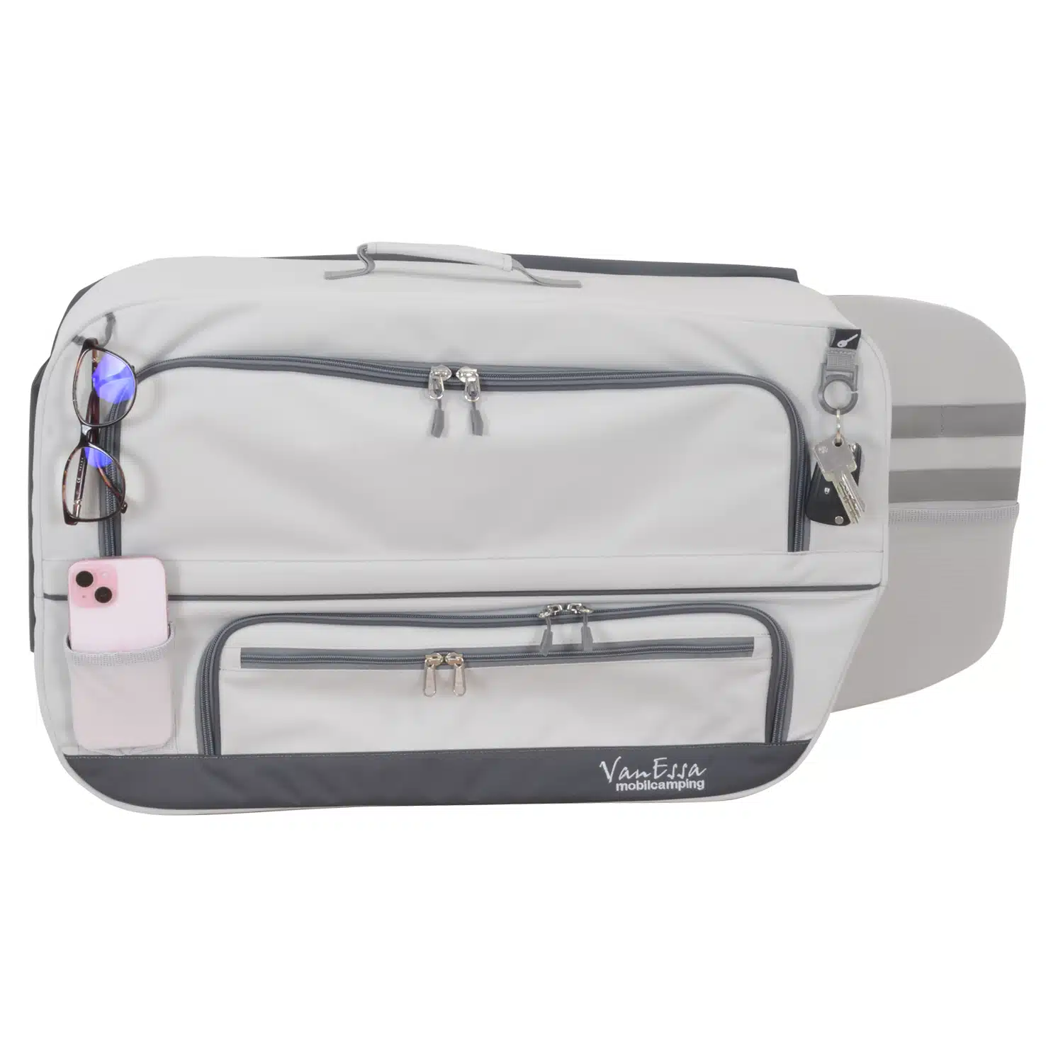 VanEssa Ford Custom packing bag light gray front with details