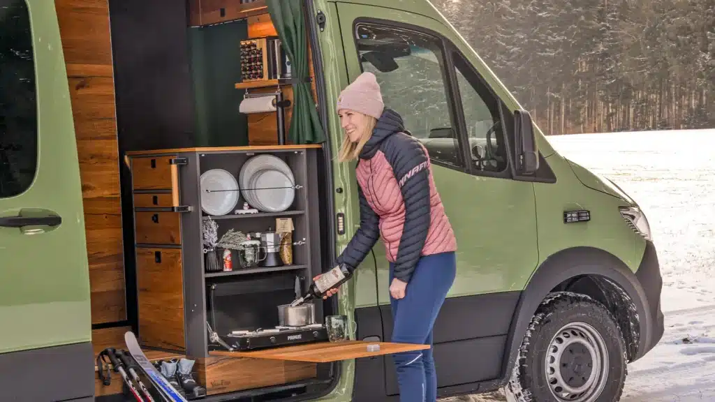 Sprinter VanEssa camper conversion Outdoor kitchen