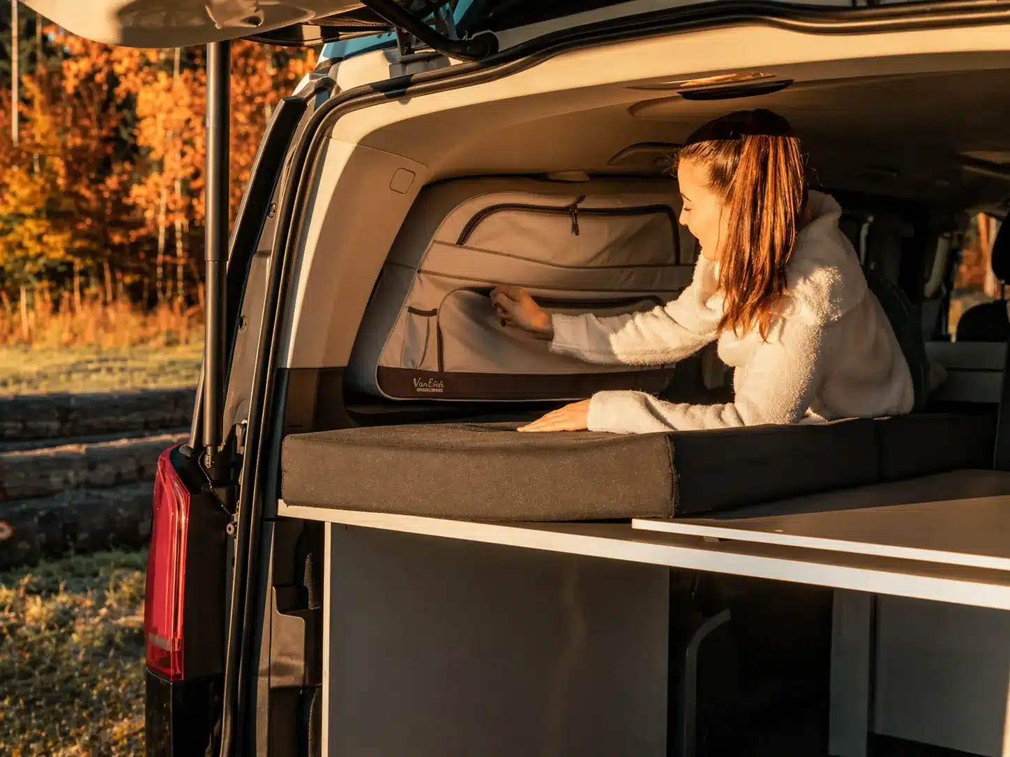 Window bag as a camping accessory in the Mercedes V-Class