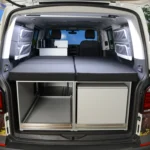 Arco double bed with double pull-out in the VW T5 T6 bus