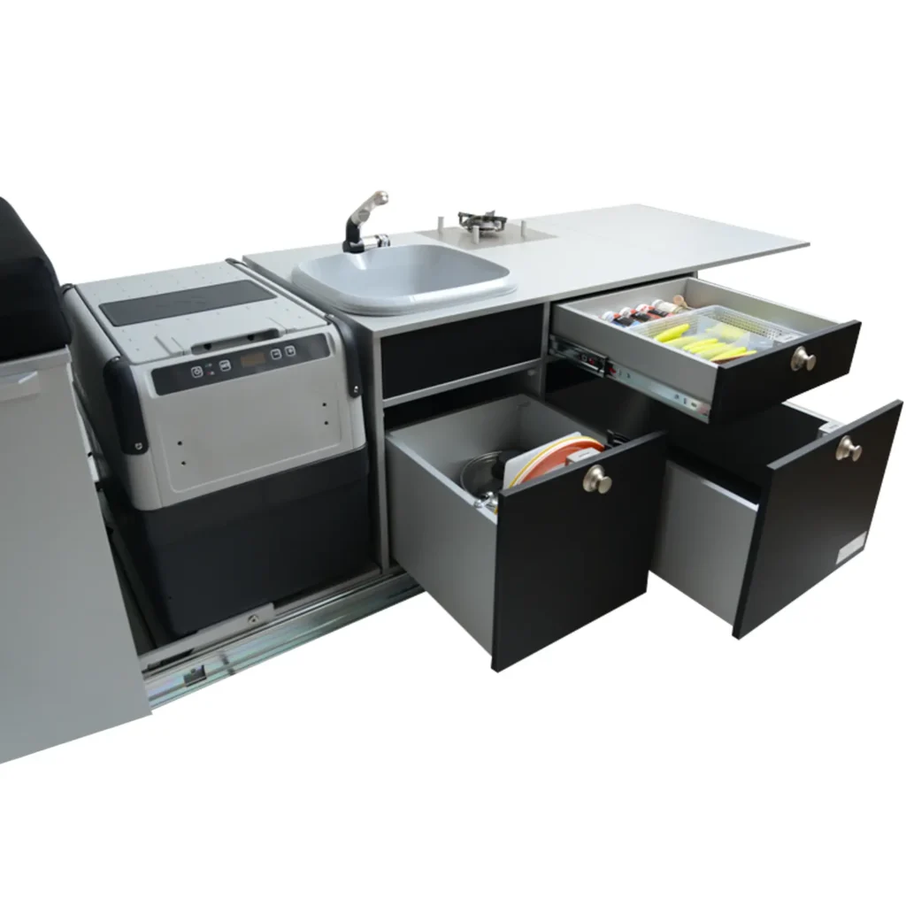 Arco System Kueche schwarz matt offen