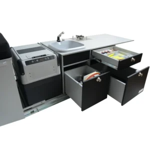 Arco System kitchen black matt open