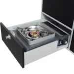 VanEssa Heckküche Ford Custom Hoehe 60 Korpus-Silber Front-Schwarz-matt Kocher