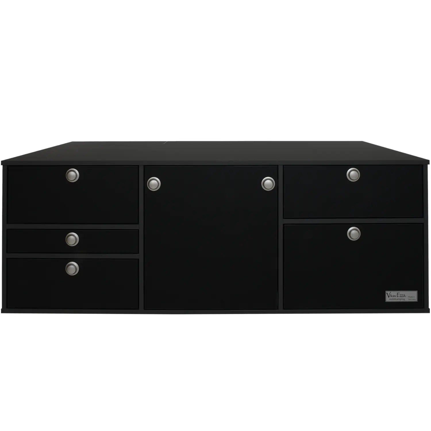 VanEssa Heckkueche he niedrig Korpus-Graphit Front-Schwarz-matt geschlossen