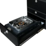 VanEssa Heckkueche niedrig Korpus-Graphit Front-Schwarz-matt Kocher