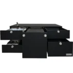 VanEssa Heckkueche niedrig Korpus-Graphit Front-Schwarz-matt offen