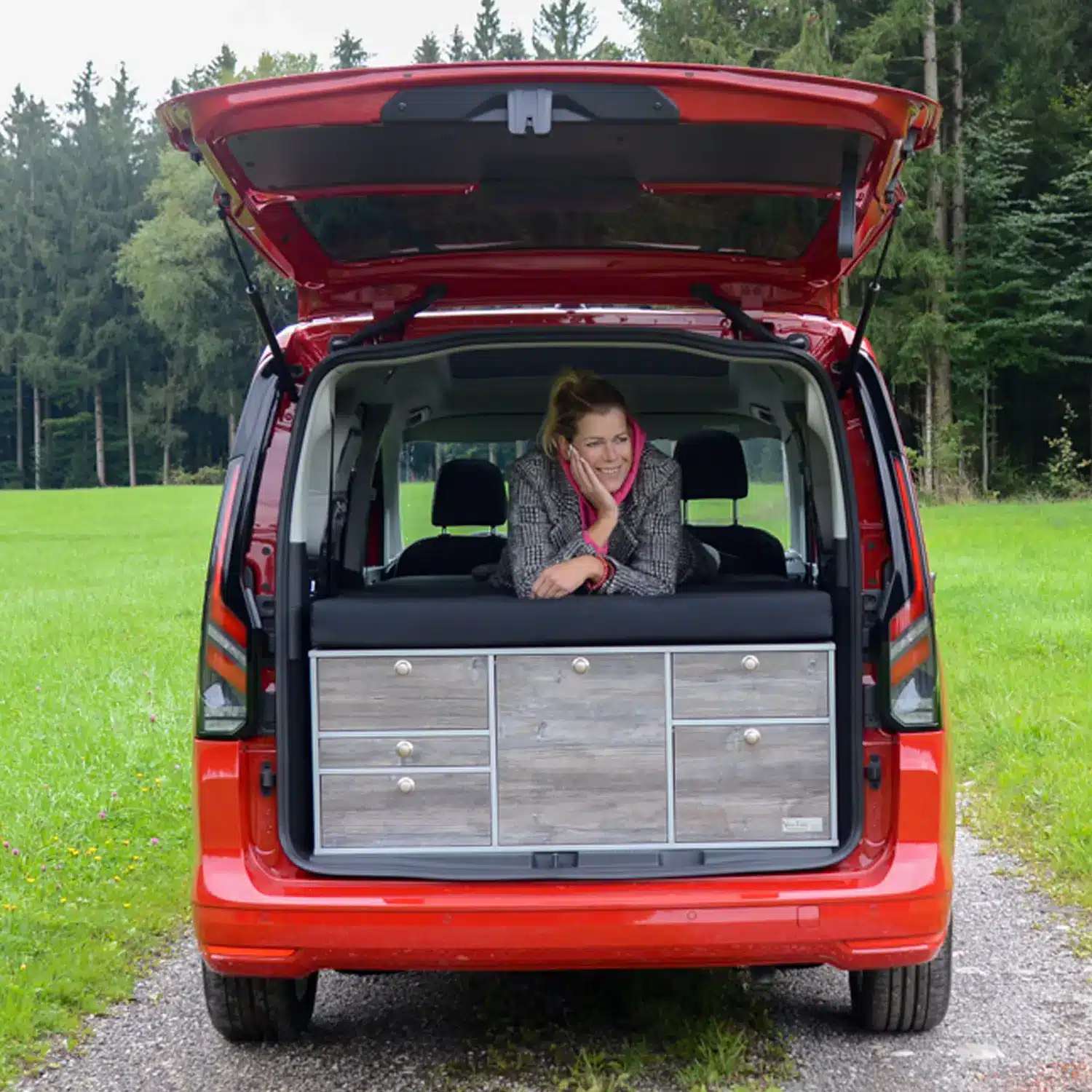 VanEssa Heckküche Hoehe 45 cm Korpus-Silber Front-Bulli im Mercedes Citan Renault Kangoo