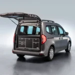 VanEssa rear kitchen low carcass silver front black matt in Renault Kangoo closed