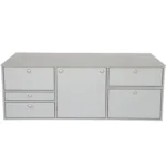 VanEssa rear kitchen low carcass-silver front-silver closed in VW ID Buzz