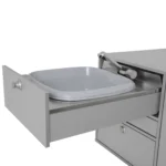 VanEssa Heckkueche 45 Korpus-Silber Front-Silber Waschbecken