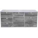 VanEssa Heckküche Korpus-Silber Front-Bulli geschlossen