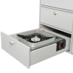 VanEssa rear kitchen height 53 cm body-silver front-silver hob
