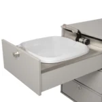 VanEssa rear kitchen height 53 cm body-silver front-silver sink