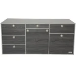 VanEssa Heckküche Höhe 53 cm Korpus-Silber Front-Swiss geschlossen