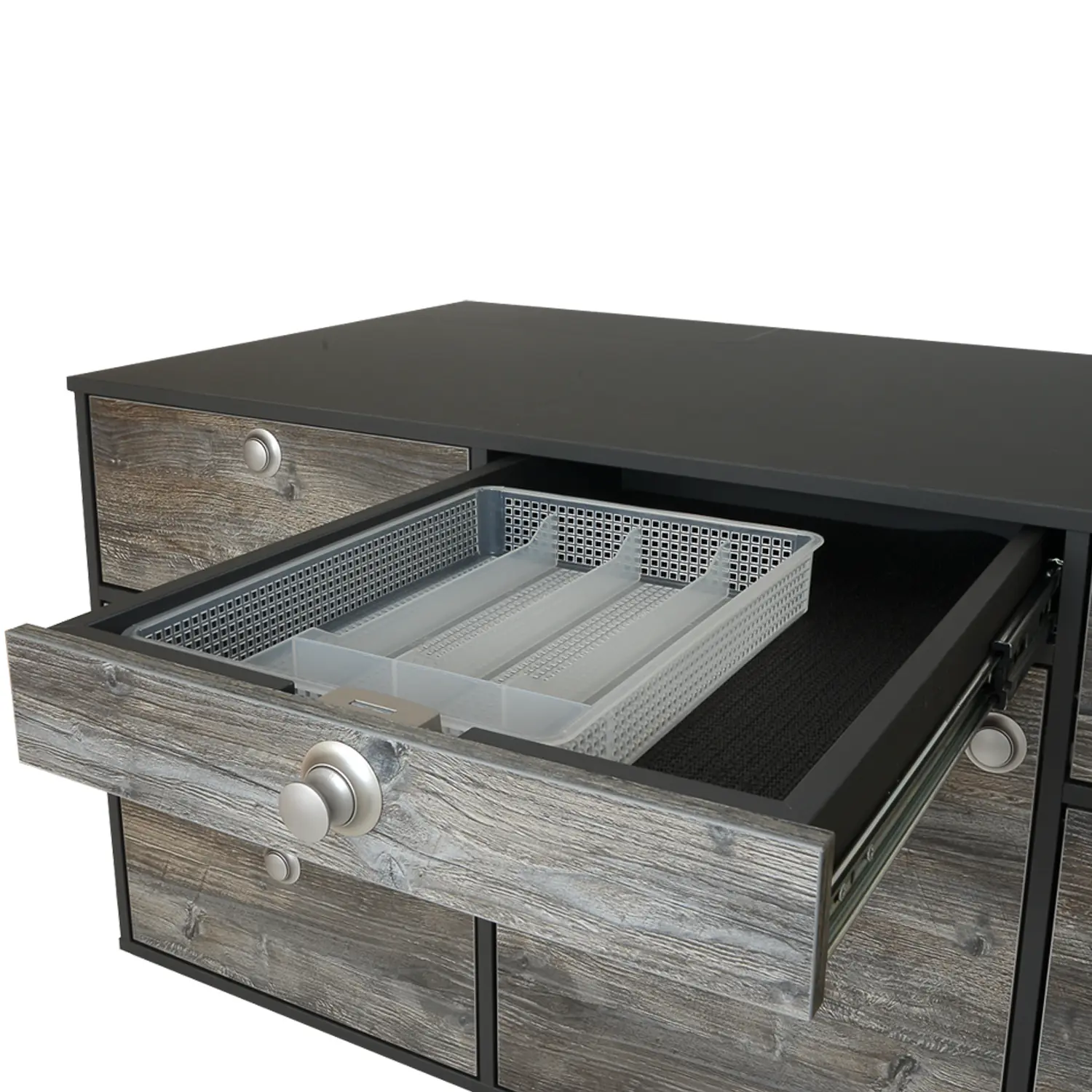 VanEssa Heckkueche Hoehe 53 Korpus-Graphit Front-Bulli Besteckeinsatz