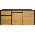 VanEssa Heckkueche Hoehe 53 Korpus-Graphit Front-Wildeiche geschlossen