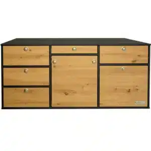 VanEssa Heckkueche Hoehe 53 Korpus-Graphit Front-Wildeiche geschlossen