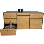 VanEssa Heckkueche Hoehe 53 Korpus-Graphit Front-Wildeiche Kaffee