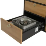 VanEssa Heckkueche Hoehe 53 Korpus-Graphit Front-Wildeiche Kocher