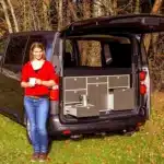 VanEssa rear kitchen 53 body silver front black matt in Stellantis PSA Van Coffee