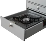 VanEssa Heckkueche niedrig Korpus-Silber Front-Silber Kocher