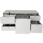 VanEssa Heckkueche niedrig Korpus-Silber Front-Silber offen