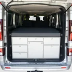 VanEssa rear kitchen body-silver front-silver in Vivaro Trafic NV300