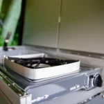 Oslo kitchen module silver black matt Cooker with windscreen