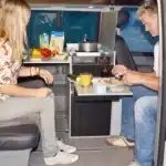 Oslo Kuechenmodul Silber Schwarz-matt Fruehstueck im VW T5 T6 Multivan