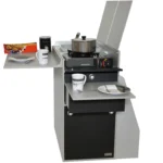 Oslo Kuechenmodul Silber Schwarz-matt offen mit Deko