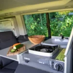 Oslo Kuechenmodul Silber Kocher Schneidebrett im VW T5 T6