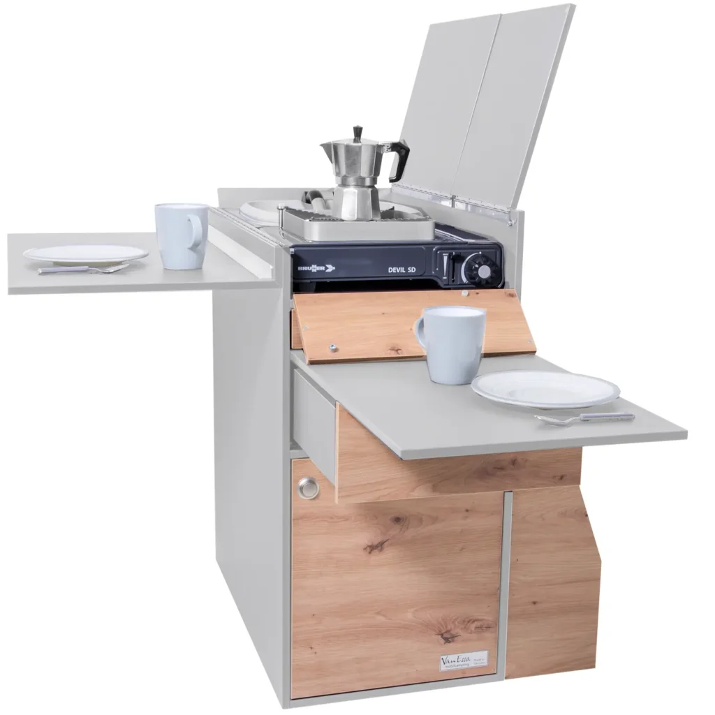 Oslo Kuechenmodul Silber Wildeiche offen