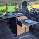 Kuechenmodul Oslo Graphit Wildeiche im VW T5 T6 Multivan Beach Fruehstueck