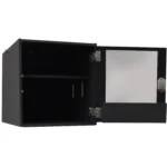 Aufsatzschrank graphit Schwarz-matt offen