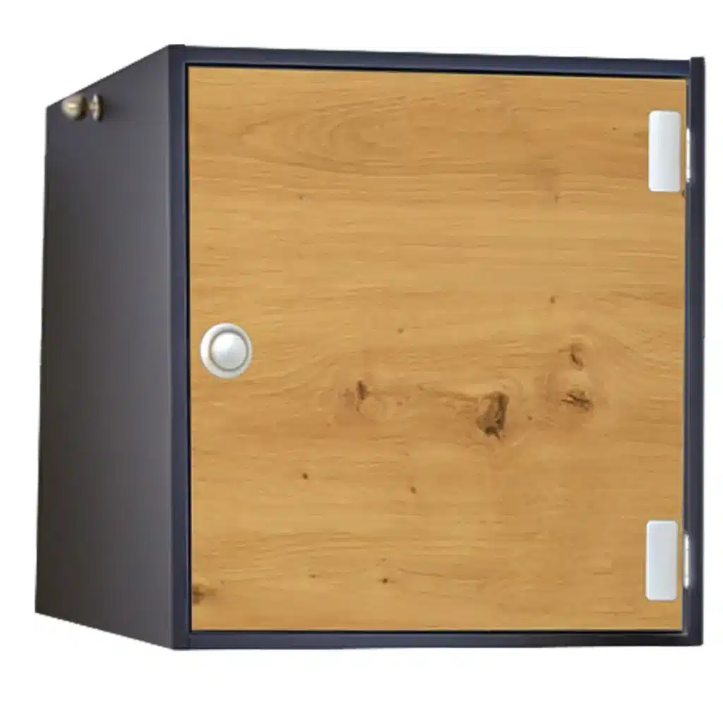 Aufsatzschrank graphit Wildeiche geschlossen