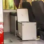 Bed extension interior module body-silver silver in VW T5 T6 Transporter with Trelino WC