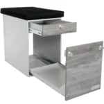 Bettverlaengerung Innenraummodul Schubladen offen mit Kuehlbox-Auszug